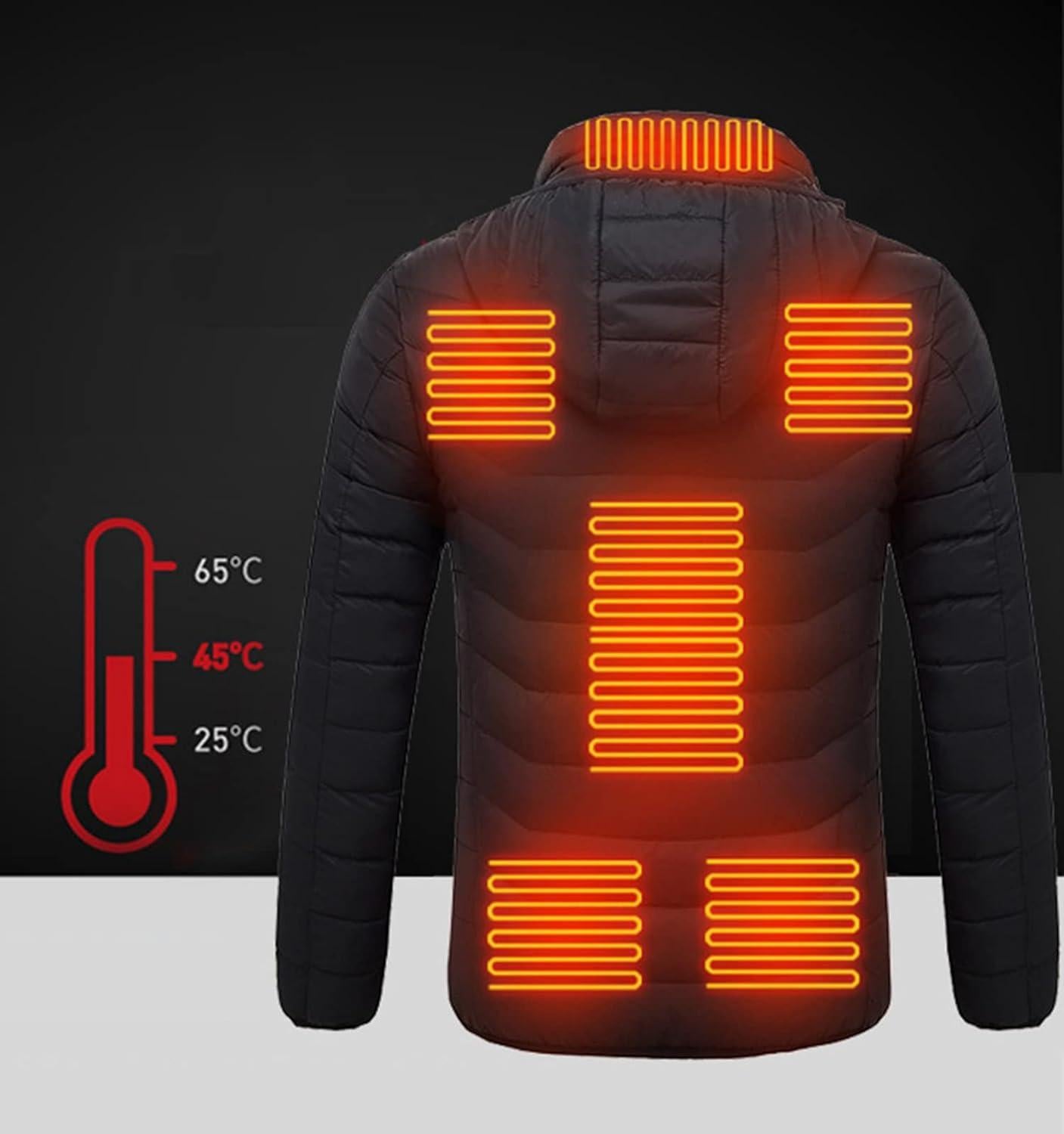 5V USB Heated Jacket – 21 Heating Zones | 3 Temp Levels | Windproof Soft Shell | Unisex
