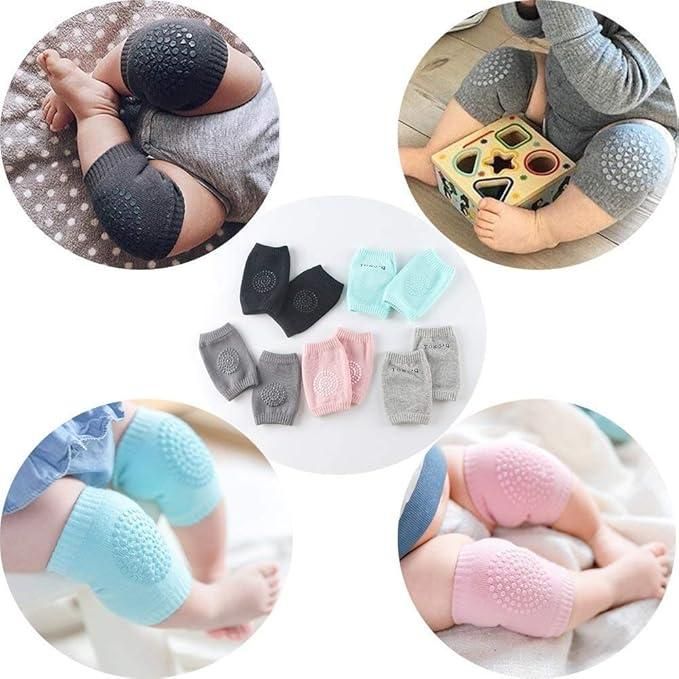 Anti-Slip Baby Knee Pads – 2 Pairs | Cotton Breathable | 0-3 Y
