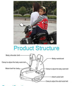 Child Safety Belt for Two-Wheeler | Adjustable Harness | Helmets Compatible | 1-8 Y