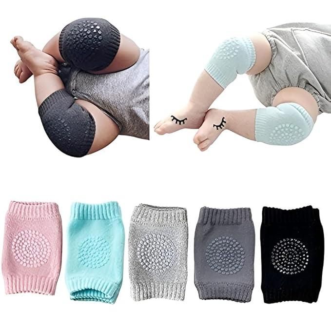 Anti-Slip Baby Knee Pads – 2 Pairs | Cotton Breathable | 0-3 Y